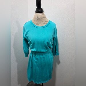 NWT Umgee Teal 3/4 Sleeve Jersey Knit Dress